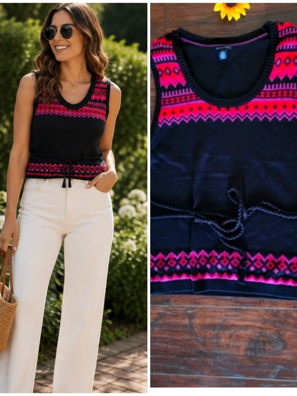 TOMMY HIGHLIGHTER KNITTED VEST SWEATER
